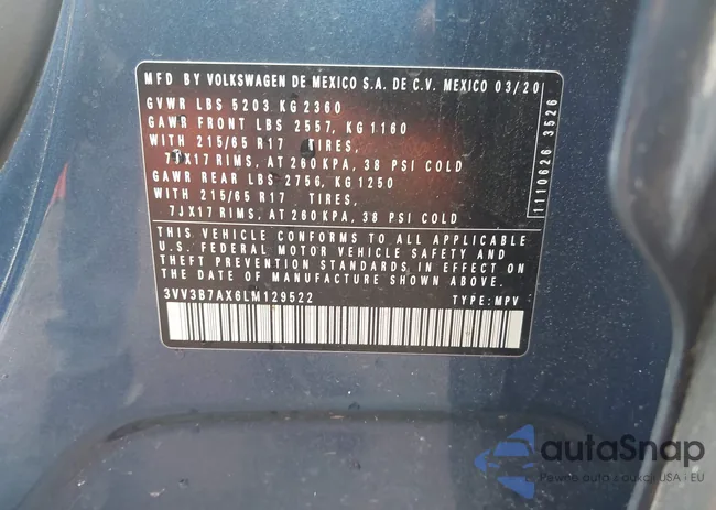 3VV3B7AX6LM129522: 43391338