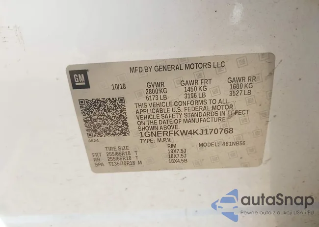 1GNERFKW4KJ170768: 43391349