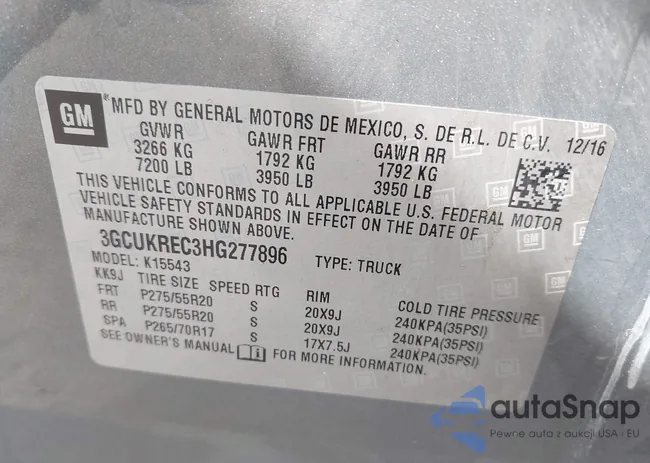 3GCUKREC3HG277896: 43391430