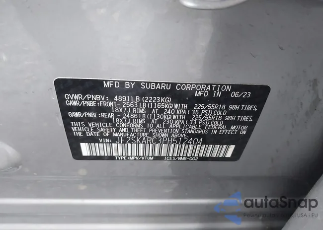 JF2SKARC3PH512404: 43391566