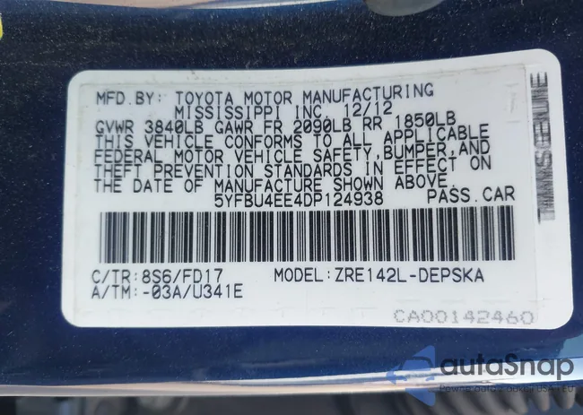 5YFBU4EE4DP124938: 43391592