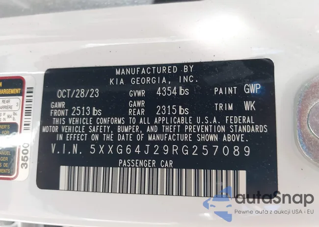 5XXG64J29RG257089: 43391629