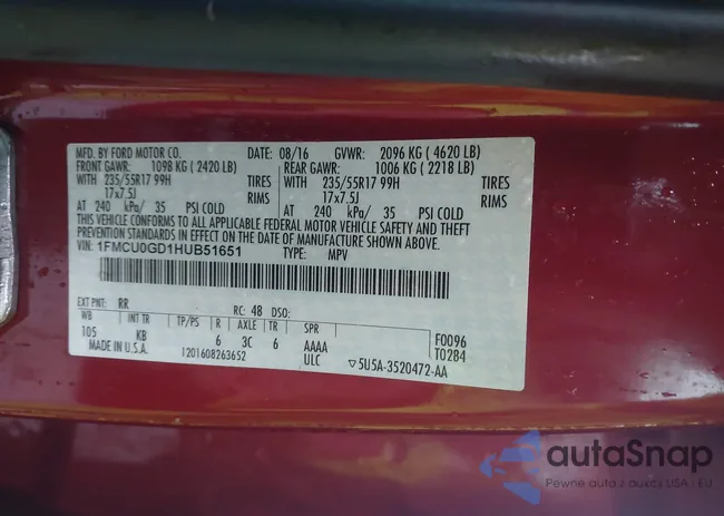 1FMCU0GD1HUB51651: 43392666