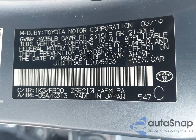 JTDEPRAE1LJ025956: 43392839