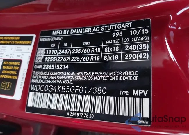 WDC0G4KB5GF017380: 43392939