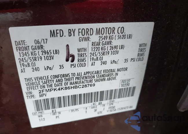 2FMPK4K86HBC28769: 43392953