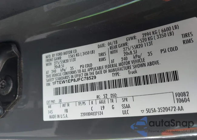 1FTEW1EP8JFC78529: 43393039