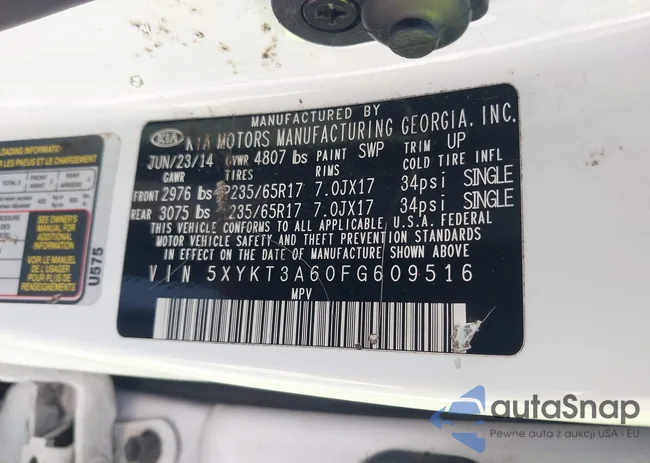 5XYKT3A60FG609516: 43393211