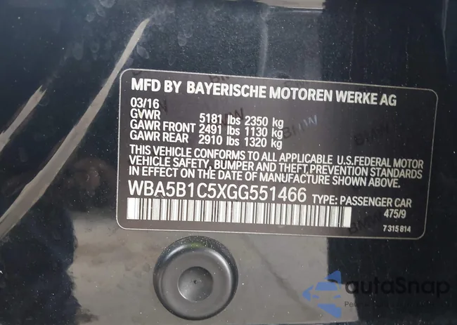 WBA5B1C5XGG551466: 43392261