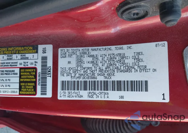 5TFUM5F10CX038066: 43392284