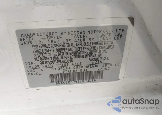 3N1CE2CP4EL423616: 43392315