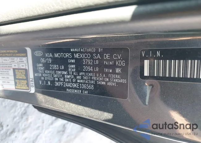 3KPF24AD9KE136568: 43392339