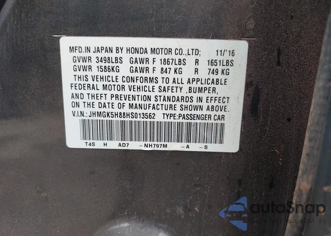 JHMGK5H88HS013562: 43392356