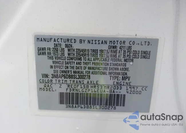 3N8AP6DB8SL300278: 43392370