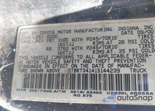 5TBRT34141S144239: 43392445