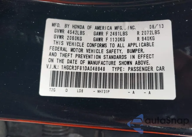 1HGCR3F81DA048948: 43392475