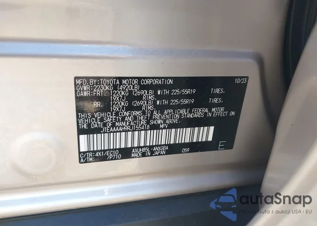 JTEAAAAH9RJ155418: 43392533