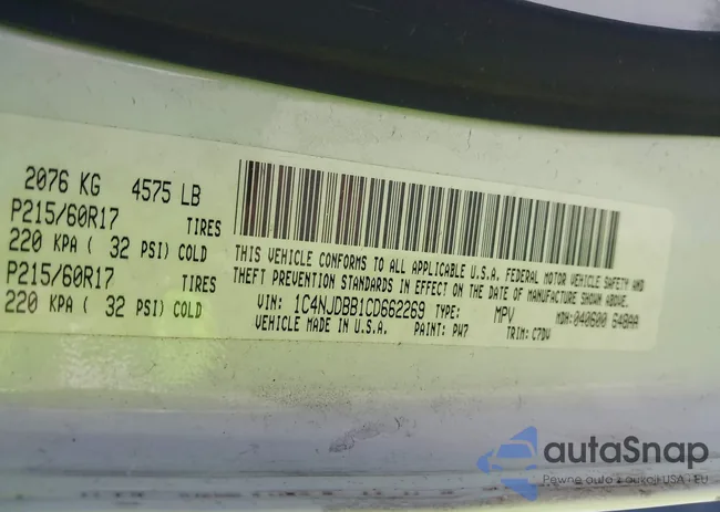 1C4NJDBB1CD662269: 43392580