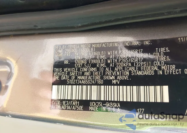 5TDZT34A65S247160: 43392587