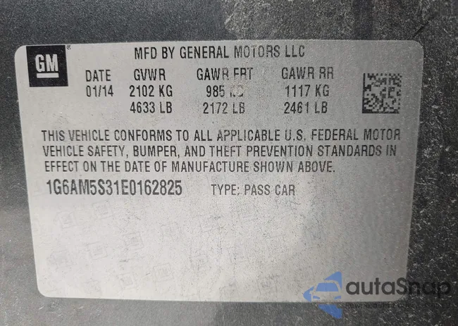 1G6AM5S31E0162825: 43392591