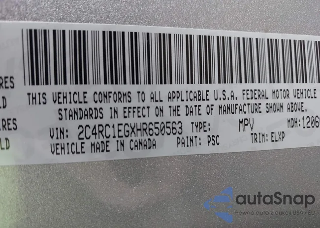 2C4RC1EGXHR650563: 43393644