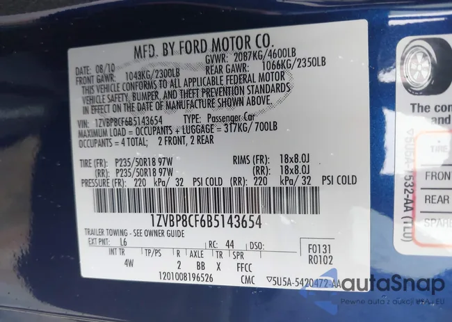 1ZVBP8CF6B5143654: 43393662