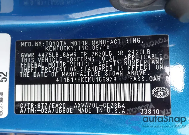 4T1B11HK0KU166978: 43393730