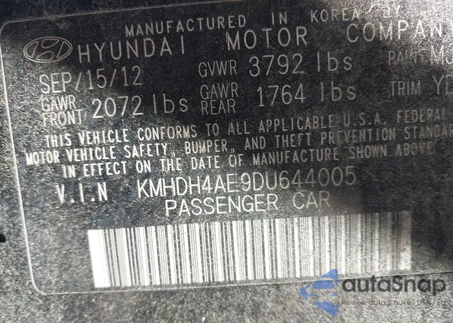 KMHDH4AE9DU644005: 43393734