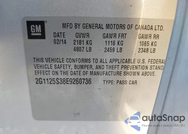 2G1125S38E9260736: 43393889