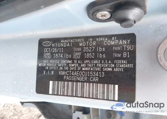 KMHCT4AE0CU153413: 43393963