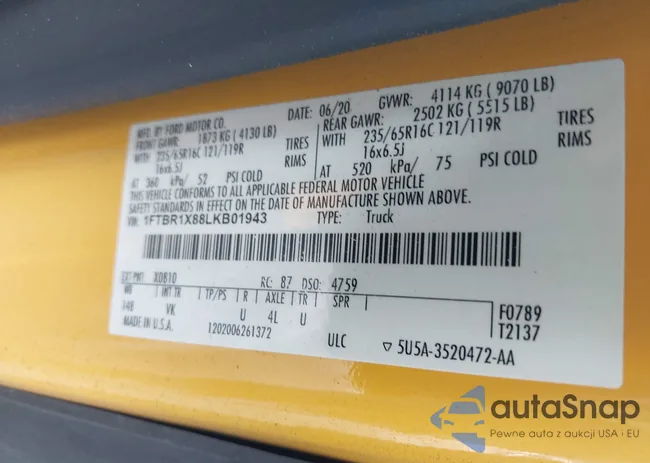 1FTBR1X88LKB01943: 43393987