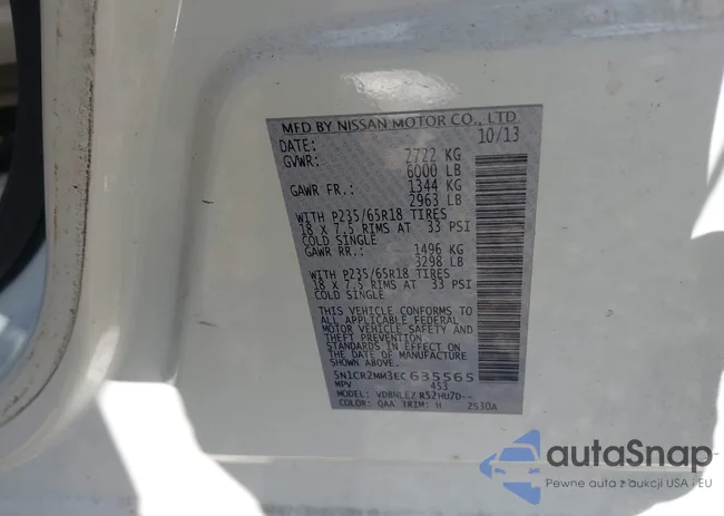 5N1CR2MM3EC635565: 43394134