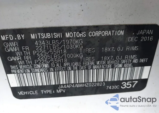 JA4AP4AW4HZ022823: 43393242