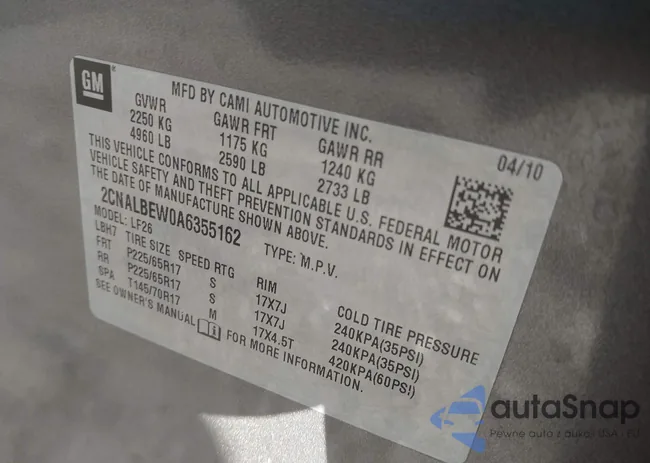 2CNALBEW0A6355162: 43393492