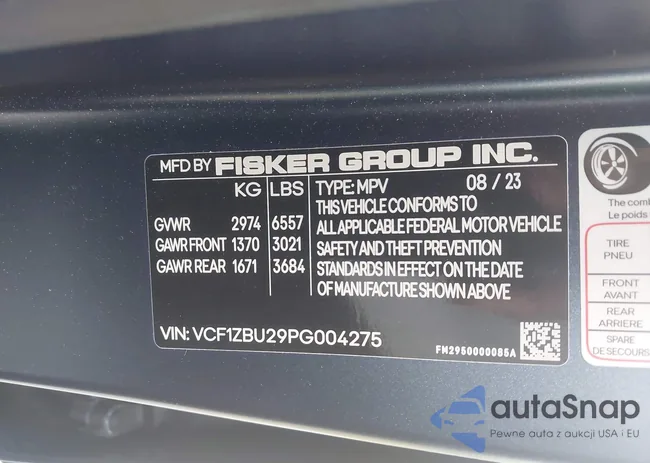 VCF1ZBU29PG004275: 43393550