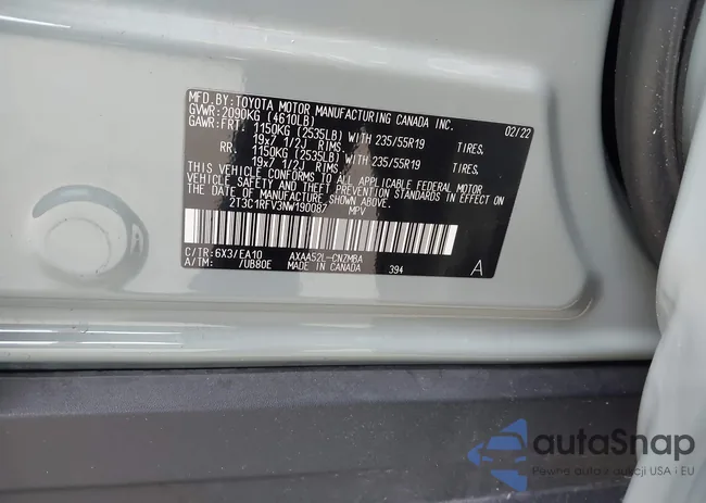 2T3C1RFV3NW190087: 43394729