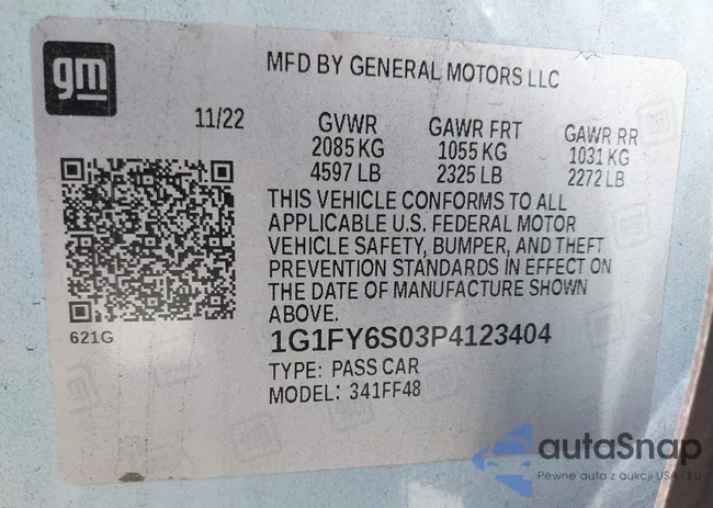 1G1FY6S03P4123404: 43394743