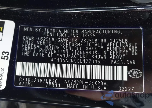 4T1DAACK9SU127015: 43394808