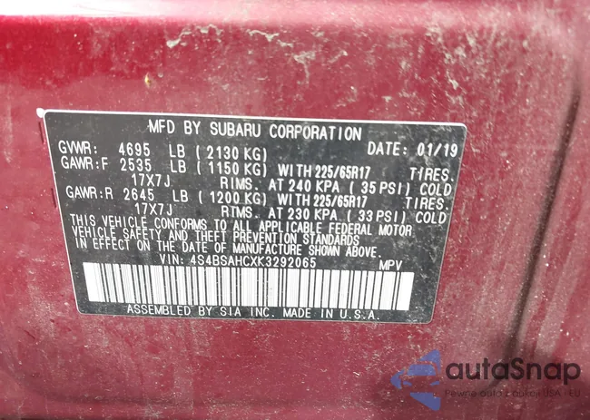 4S4BSAHCXK3292065: 43394816