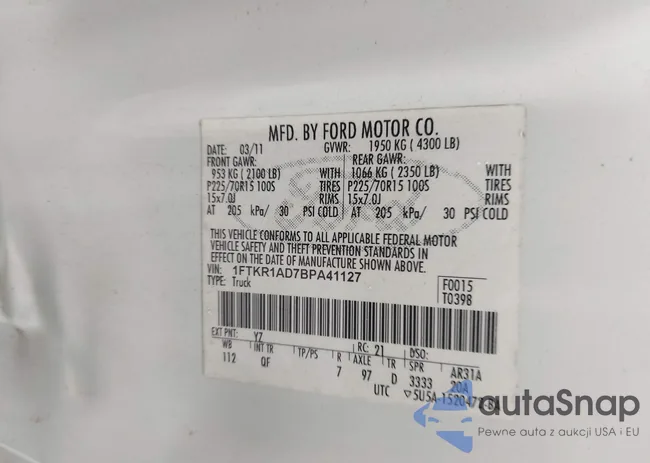 1FTKR1AD7BPA41127: 43394965