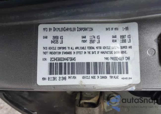 2C3HE66G3XH673645: 43394973