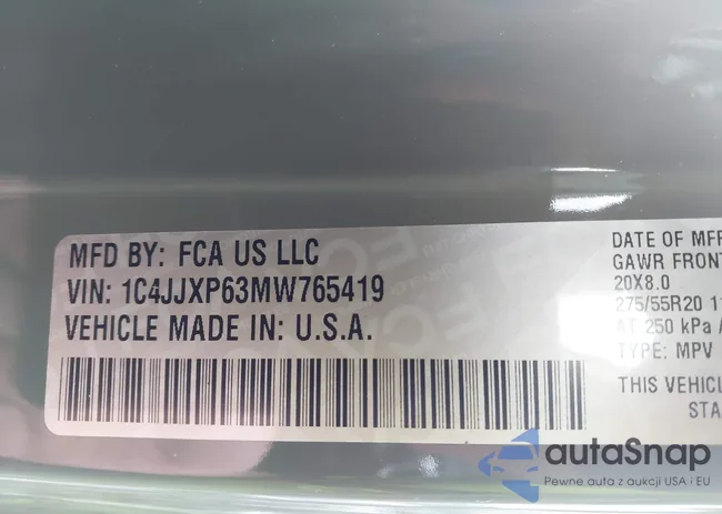 1C4JJXP63MW765419: 43395036