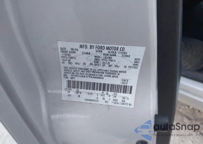 1FMCU94177KA69903: 43395054