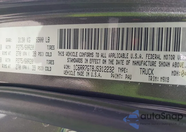 1C6RR7GT8JS312232: 43395109