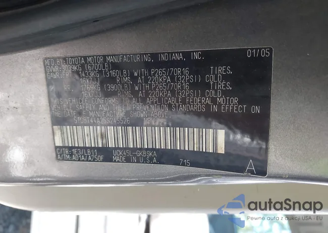 5TDBT44A25S245526: 43395140