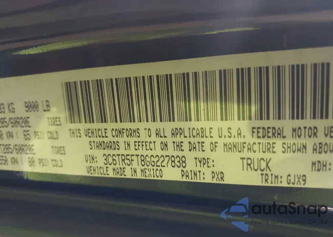 3C6TR5FT8GG227838: 43395217