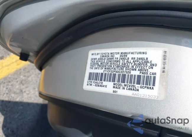 2T1CF22PXXC227326: 43394347