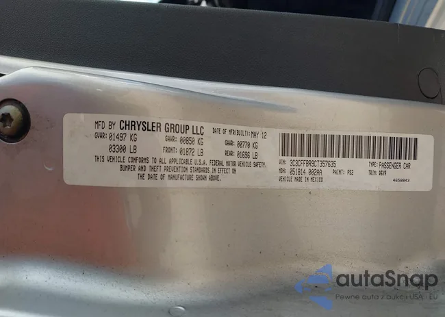 3C3CFFBR9CT357635: 43394376