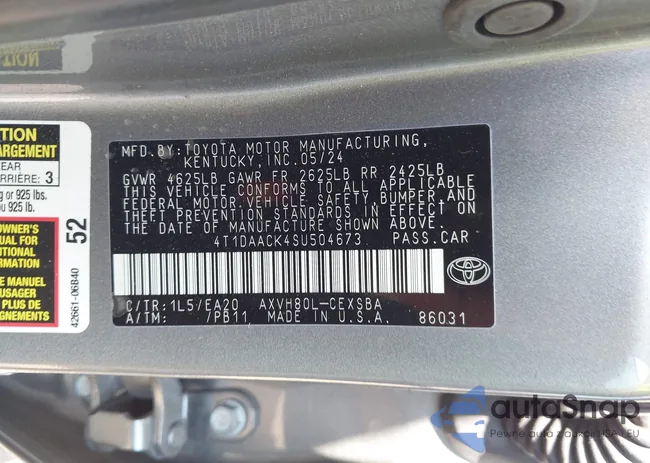 4T1DAACK4SU504673: 43394432