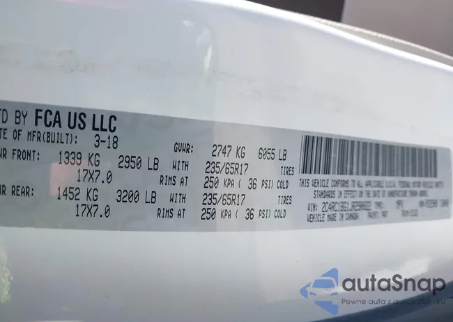 2C4RC1BG1JR290822: 43395639